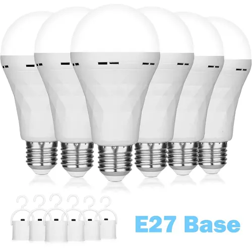 6/8/12/16 PACK Rechargeable Emergency Light Bulbs 15W LED light Eq 60 Watt,Battery Powered Light Bulb E26 Base,Multi-Function Battery Backup Emergency Light for Power Outage Camping Outdoor Activity