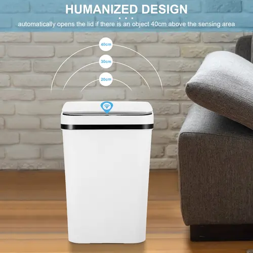 12L/15L ABS Automatic Trash Bin, Touchless Motion Sensor Smart Garbage Can for Kitchen, Bedroom, Home Household Use summerwins,summerwins