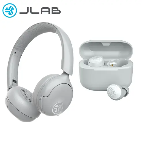 JLab Go Lux ANC On-Ear Headphones + Go POP+ True Wireless Earbuds Bundle | Noise Canceling Bluetooth 70Hr + 35Hr Playtime IPX4