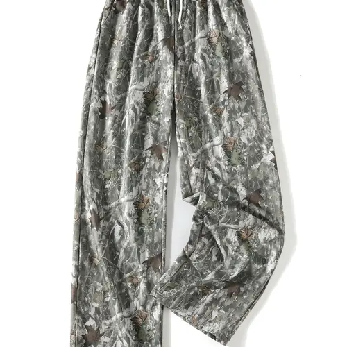 Women's Camo Print Tie Side Knitted Sweatpants, Casual Comfy Loose Jogger Pants for Daily Everyday Wear, Ladies Bottoms for All Seasons