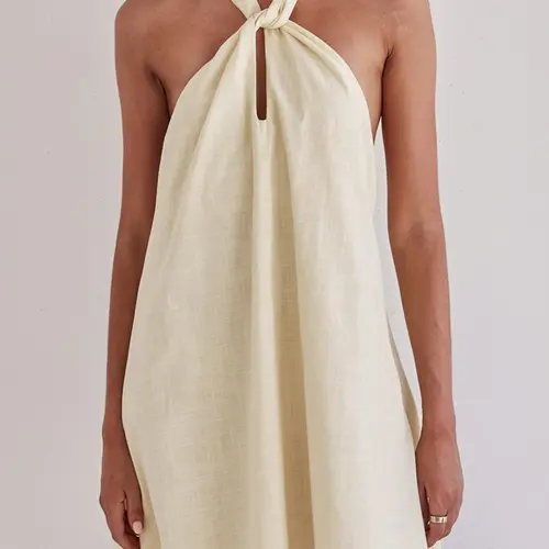 Women's Solid Color, Casual Sleeveless Basic Minimalist Short Dress for Summer, Ladies Clothes for Beach Holiday Vacation