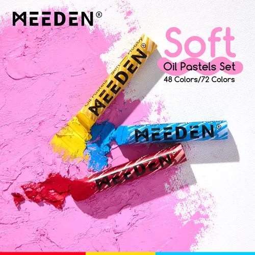 MEEDEN Soft Oil Pastels Set:24/48/72/144 Vibrant Colors Oil Pastels for Artists Beginners - Smooth Creamy Oil Pastels for Painting, Drawing, Blending, Layering