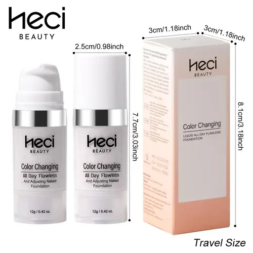 HECI BEAUTY BB Cream Foundation - Lightweight, Hydrating Cosmetic for Women, Self-Adjusting Color Blemish Concealer, Travel Size, 2-for-1 Deal | Supports Flawless Even Skin Tone, Natural Look, Foundation Routine, Dewy Makeup Looks