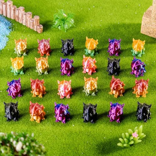 Mini Dragon Model, 100pcs/set Random Color 3D Printed Colorful Mixed Model, Creative Decoration for Home, Decorative Piece, Gift for Fantasy Lover, Collectible Figurine, Ornaments, Decorations and Ornaments