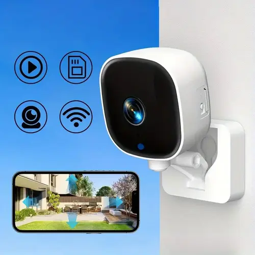 Wireless WiFi Security Camera, Wireless Cameras for Home Security, USB Wall-Mounted Monitor with Night Vision, Motion Tracking, 2-Way Talk, App Controlled Camera, App Live View, Indoor Home Surveillance Camera with Motion Detection