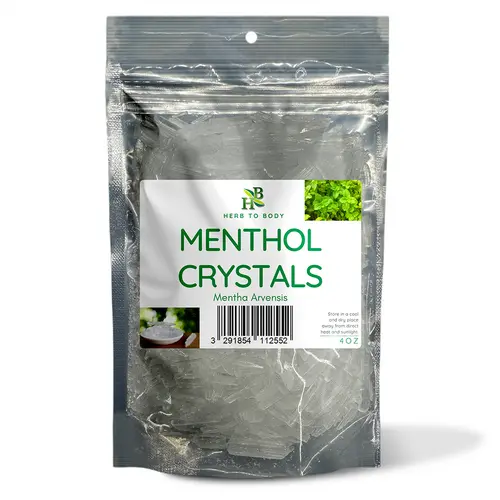 Menthol Crystals –  4 oz (113 g) & 1lb (454 g) | Mentha Arvensis for DIY Balms & Aromatherapy – External Use | Herb To Body