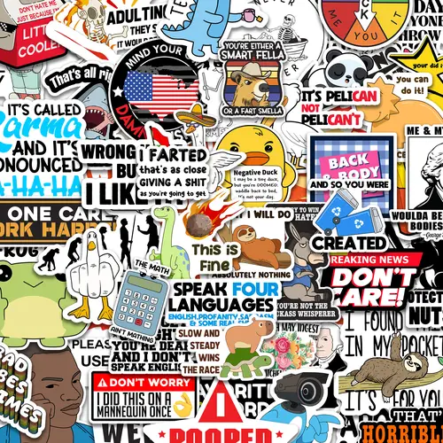 100pcs Anti-Social Stickers For Adults, Funny Sarcastic Pack for laptop water bottles , vinyl  waterproof