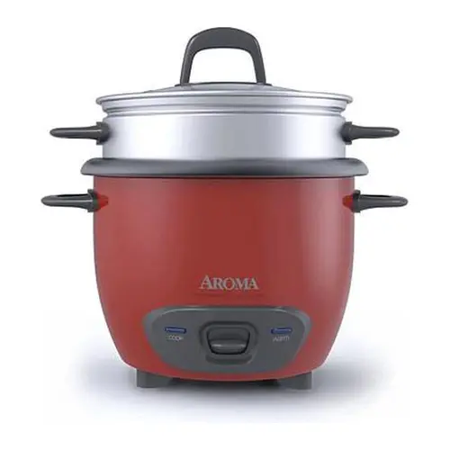 Aroma ARC-743-1NGR 6-Cup Pot Style Rice Cooker - Red