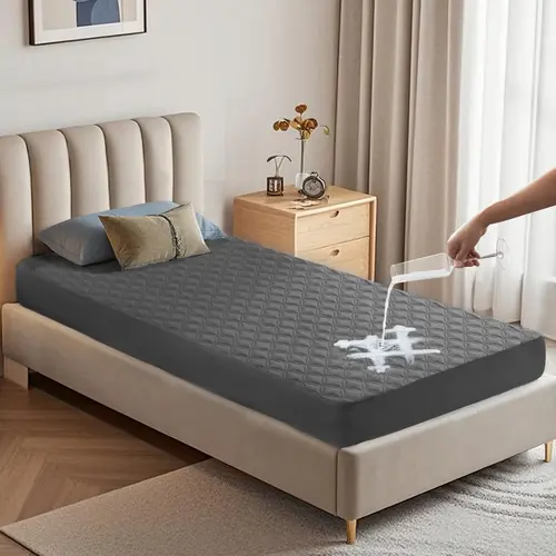 【BEDLORE】Small Copper Coin Pattern Waterproof Mattress Protector with Fitted Sheet, Breathable & Cooling Fabric for Hot Sleepers, Soft Bed Cover HomeEssentials