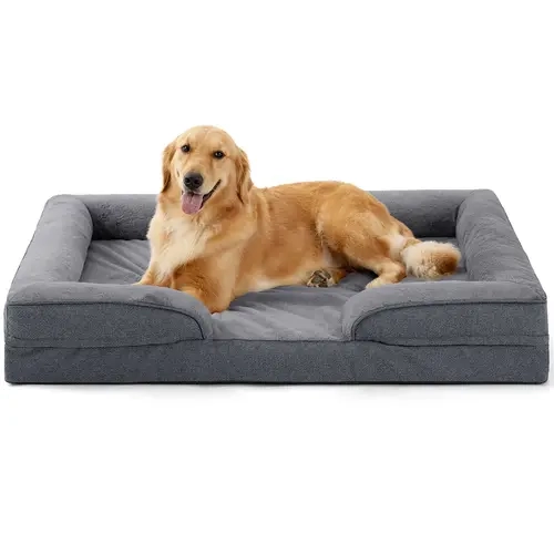 Made4pet Large Plain Orthopedic Couch-Shape Dog Bed - 38in, Polyurethane Egg-Crate Foam, Waterproof Top, Machine Washable Cover, Cozy Cushioned Surface, Easy Maintenance & Clean