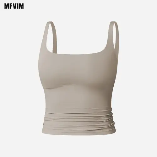 MFVIM Women's Solid Color High Performance Activewear Tank Tops - High Stretch, Tummy Slimming, Breathable Sleeveless Gym Tee, Gymswear Tops for Women for Yoga, Gym,travel essentials,camping essentials