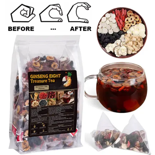 Organic Healthy Kidney Tea - Natural Traditional Fruit & Herbal Beverage with Ginseng, Red Date, Wolfberry, Mulberry, 30 Bags, Men's Wellness Tea Blend
