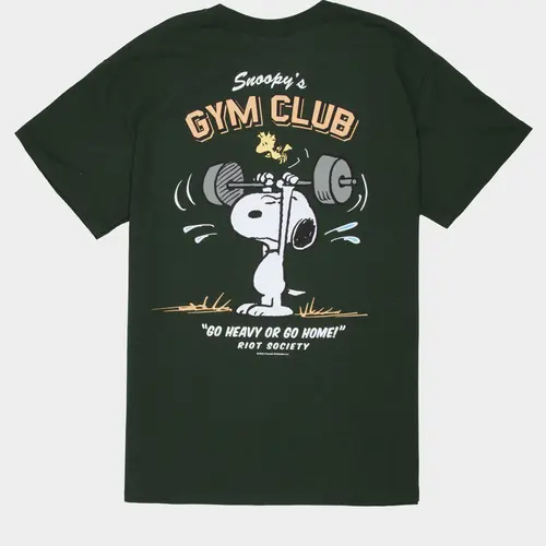 RIOT SOCIETY x Peanuts Snoopy's Gym Club Mens Tee