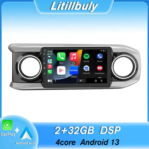Car Stereo for Toyota Tacoma 2016-2021 touch screen has Android Auto Wireless Carplay, Bluetooth WIFI supports GPS Navigation,car accessories