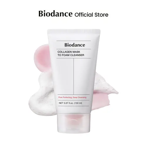 [Biodance Official] Collagen Mask To Foam Cleanserㅣ2-in-1 Pore Mask and Foaming Facial Cleanser, Hydrating & Moisturizing Pore Cleanser for Sensitive Skin, Oily Skin, Soft & Chewy Gel Texture 5.07 fl. oz. (150 ml) Skin Repair Pore Care