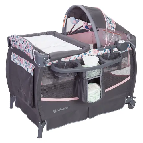 Baby Trend® Deluxe II Portable Nursery Center® Playard w/ Removable Full-Size Bassinet, Parent Organizer & Canopy