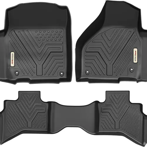 YITAMOTOR Floor Mats Compatible with 2013-2018 Ram 1500 Quad Cab/2019-2023 Ram 1500 Classic, 1st & 2nd Row