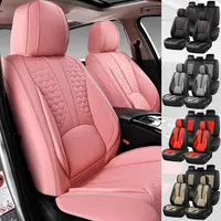[Weekly Deals] Arespark Car Seat Covers Compatible with Dodge Ram 2002-2025 1500 2500 3500 Pickup Limited Laramie Big Horn Waterproof Leather Seat Protectors Fit for Dodge Ram Crew Cab& Quad Cab - Pink