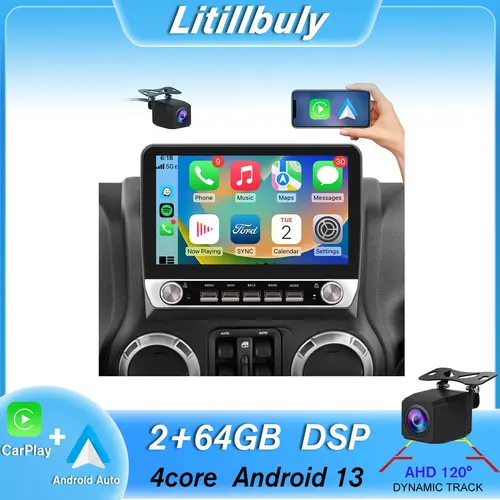 Car Stereo for Jeep Wrangler 2007-2018 touch screen has Android Auto Wireless Carplay, Bluetooth WIFI supports GPS Navigation,car accessories