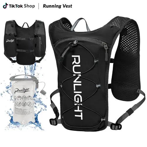 RUNLIGHT Unisex Lightweight Hydration Vest with 1.5L Water Bladder Bag, Vest-Style Carry Frees Your Arms, Handsfree Sipping, for Hiking & Marathon Sports & Outdoor Accessory