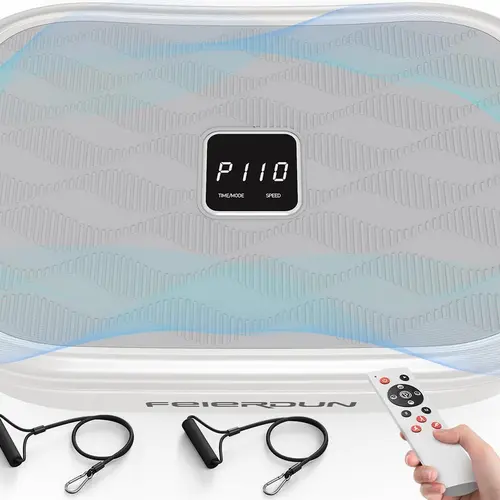 FED Fitness VP8 Vibration Plate - Motorized Multifunctional Fitness Tool, Portable Workout Equipment, Work Out Equipment for Home Gym, Home Workout Gear with Loop Bands