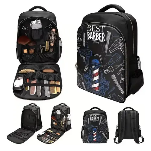 Large-Capacity Portable Barber Tool Backpack Organizer - Barber-Grade Hair Styling Accessories Bag for Hair Stylists, Travel Barbershop Tool Storage