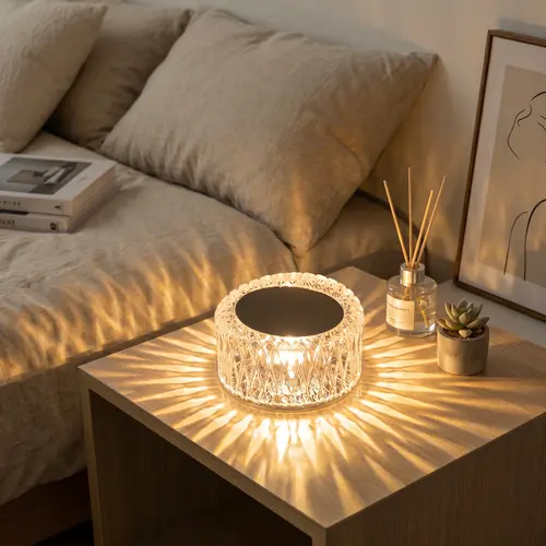All-Scenario Aesthetic Crystal LED Table Lamp, 3-Level Brightness Touch Control, Rechargeable, Fits Kids Room Bedroom Dorm Party Dining Room Office, Perfect Gift for Anyone, Room Accessories, Dorm Room Decor