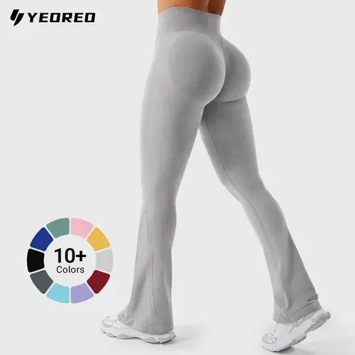 YEOREO Mini Flare Leggings Womens Workout Butt Lifting Legging Hidden Scrunch Seamless Impact Lilliean Yoga Pants sohochic