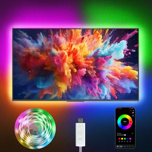 TV LED Backlights for 32-75 Inch TV, RGB TV LED Lights Behind, Music Sync Bluetooth APP and Remote Control TV LED Strip Lights USB Powered for Gaming Bedroom Home Decor Party Vibes #summerwins  #DealsForYouDays