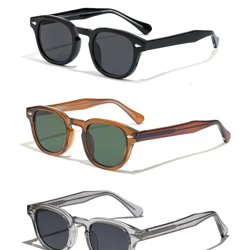 Caterside 1/2 Counts Retro Small Frame Summer Sunglasses, Trendy Shades, Unisex Fashion PC+CP Temple, Round Frame, Casual Style, All Seasons, Outdoor, Travel, Driving, Beach, Streetwear, Round Shape Sunglasses