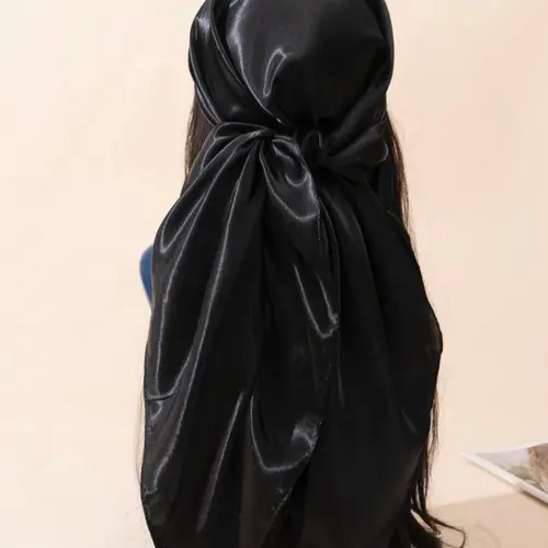 Women's Solid Color Satin Scarf Wrap, Fashionable Soft Scarf for Daily Wear, Casual Versatile Accessories for Women & Girls