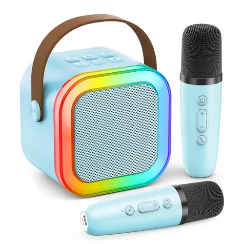 Mini Karaoke Machine for Kids Adults: Portable Bluetooth Speaker with 2 Wireless Microphone - Singing Karaoke Toy Gift for Girls Boys Ages 4-12+ Years Old Birthday Gift & Gifts Boyfriend & Funny Gift & Tween Gifts