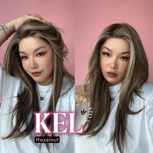 JBEXTENSION 22 Inches Pre-Cut Snowflake Lace Frontlace Glueless Women Fashion Wig KEL SNOWFLAKE【PERMATEASE】【BENDY EAR TABS】