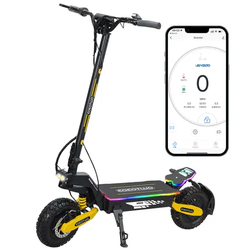 Adult Size Compact Fold Folding Motorized Scooter - 2400W Dual Motor, 40MPH, 43 Mi Range, 11'' Off-Road Vacuum Tires, Dual Suspension, 330lbs Max Load, NFC Anti-Theft, APP Bluetooth, High Performance Portable Commuting Scooter