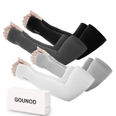 GOUNOD Sun Protection UV Garden Arm Sleeves with Thumb Hole Watch Hole for Men Women UPF 50+ Compression Cooling Football Sleeves Breast Cancer Awareness fallfreshness sport gloves #Summervibes summerwins,summerwins,father'sdaygifts,campingessentials,camp