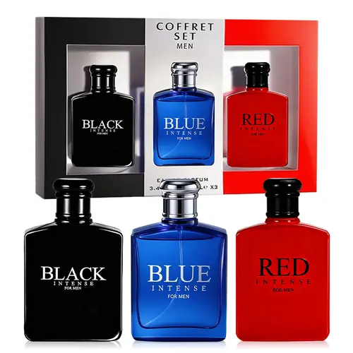 Men's 3-Piece Eau De Toilette Spray Set - Long-Lasting Woody, Citrus Fragrance Cologne Bottle Set for Dating, Daily Use, Gift-Giving (Includes 3 Unique Scents, Men's Fragrance Cologne Spray), Bottle Set Men's Fragrance