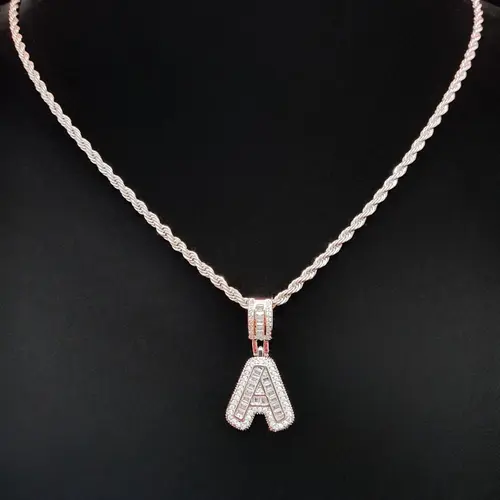 Artificial Zircon Letter Pendant Necklace, Trendy Fashion Initials Jewelry for Parties and Daily Wear, Versatile & Exquisite Jewelry for Birthday Gift, Fashionable Jewelry, Personalized Initial Necklace, Alphabet Necklace, Letter Necklaces