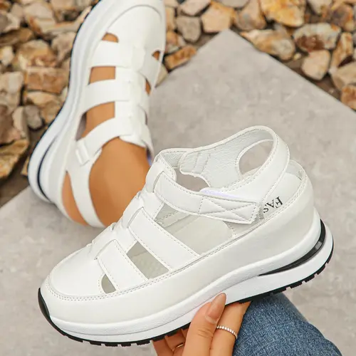 Women's Fashionable Plain Color Open Toe Platform Sandals, Casual Comfortable Wedge Sandals for Summer, Lightweight Breathable Shoes for Daily Wear, Girl, Daily Wear Footwear