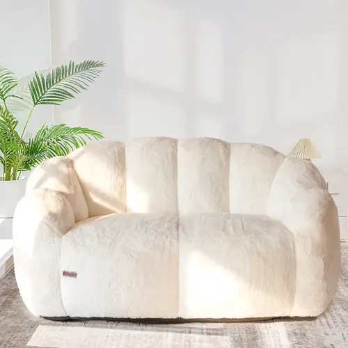 MAXYOYO Floral Bean Bag Chair – Soft Petal Faux Fur Bean Bag Floor Sofa for Adults, Ideal for Reading or Relaxing Beanbag Loveseat, Summer Sale