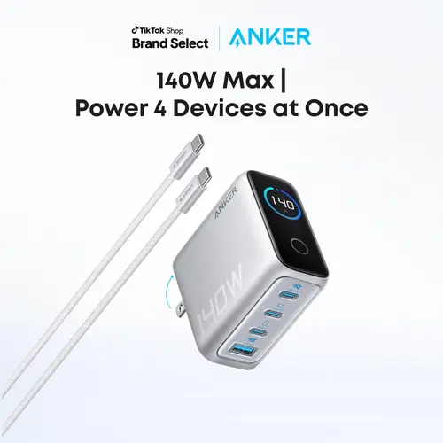 [Spotlight Live] Anker 140W Laptop Charger, 4-Port Multi-Device Charging, 140W Max USB-C Charger, Advanced GaN Power, Intuitive Touch Controls, for MacBook, iPhone 16 Series, Galaxy, Pixel, and More sohochic