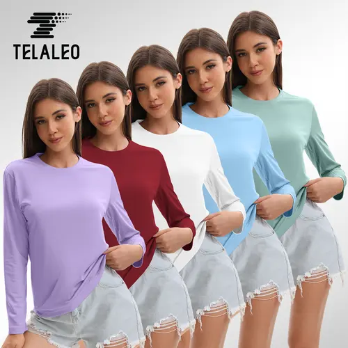 TELALEO 5 value pack Ladies | Long Sleeve | Breathable | Sports Fitness Running Yoga | Ladies dealsforyoudays outdoorfun,travel essentials,camping essentials