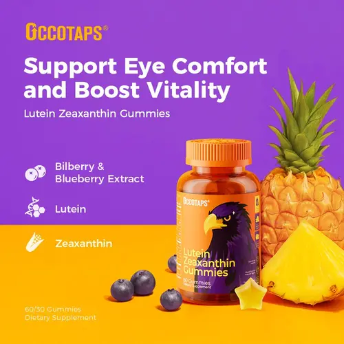 【Healthy Life Choice】Lutein Gummy Eye health vitamins - Sugar-free lutein and zeaxanthin gummy supplements for clear vision, relief of dry eyes, and blue light support for adults and children Edible