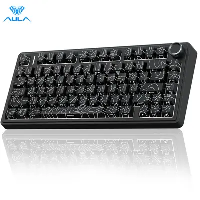 AULA F75 Pro Wireless Mechanical Gaming Keyboard,75% Gasket Hot Swappable Custom Keyboard,RGB Backlit,Pre-lubed Reaper Switches,Side Printed PBT Keycaps,2.4GHz/USB-C/BT5.0 PC Accessories Office Creamy Budget Keyboards TikTokShopfalldealsforyou
