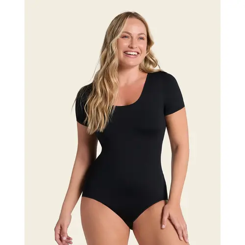 Short Sleeve Round Neck Shaper Bodysuit