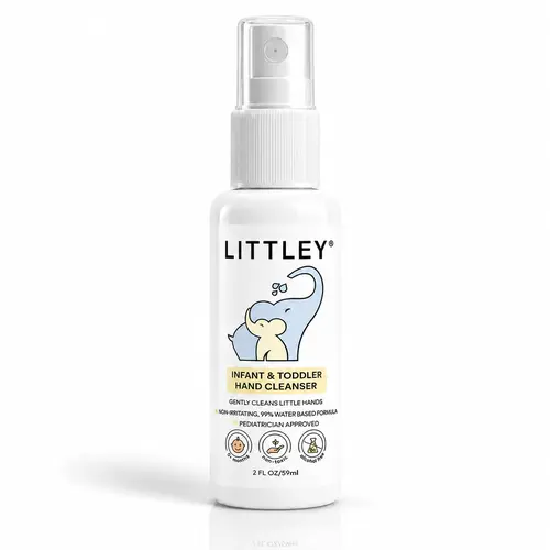 Littley 2oz infant & toddler hand cleanser | alcohol-free hand spray for kids | fragrance-free travel size