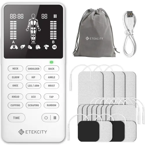 Etekcity 4 - Output TENS Unit, Muscle Accessory Machine, Neck Back Massager, Rechargeable Electric Comfort Device, Summer Sale, dorm essentials