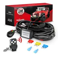 Nilight 12V 20A 14AWG 1-Lead Remote Wiring Harness - Automotive Relay, Mouse-Style Switch, Control Box, Blade Fuse, Waterproof, Wireless Control for Car, Motorcycle, Outdoor Strobe Flash Work/Driving Lights