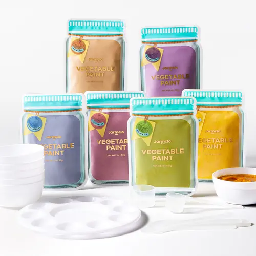 Jar Melo Washable Finger Paint Powder for Toddlers, 6 Natural Vegetable Colors, Just Add Water, Non-Toxic Kids Finger Paint, Sensory Art Activity for Toddlers & Kid