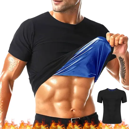 Men's 1/2/3/4 Pack Sports Sauna Tee Compression Shirts - Male Body Shapewear, Short-Sleeve Fitness Tank Top for Gym Workouts, Biking & Professional Sports Training