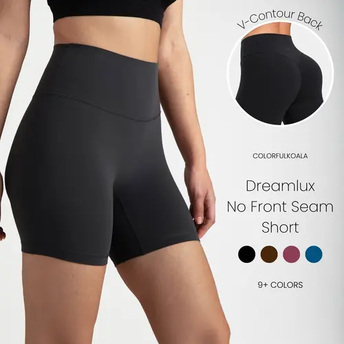 Colorfulkoala High Waisted No Front Seam Biker Shorts for Women 6" Athletic Shorts with Hidden Inner Pocket Sports Shorts for Gym Yoga Running,travel essentials,camping essentials